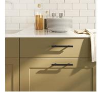 vidaXL Poignées d'Armoire 10 pcs, Poignées de Placard, Poignées en Forme de T Cuisine Maison Intérieur, Noir 96 mm Acier 155365
