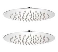 Pomme de douche plongeante 2 pcs Acier inoxydable Ø 20 cm