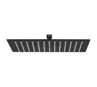 vidaXL Pomme de Douche Pluie Pulvérisateur Pommeau de Douche Tête de Douchette Accessoire de Salle de Bain Acier Inoxydable 30x30 cm Carrée Noir