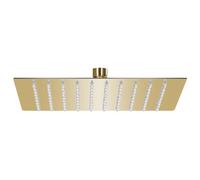 vidaXL Pomme de Douche Pluie Pulvérisateur Pommeau de Douche Tête de Douchette Accessoire de Salle de Bain Acier Inoxydable 20x20 cm Carrée Doré