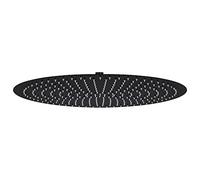vidaXL Pomme de Douche Pluie Pulvérisateur Pommeau de Douche Tête de Douchette Accessoire de Salle de Bain Acier Inoxydable 50 cm Ronde Noir