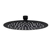 vidaXL Pomme de Douche Pluie Pulvérisateur Pommeau de Douche Tête de Douchette Accessoire de Salle de Bain Acier Inoxydable 20 cm Ronde Noir