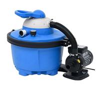 vidaXL Pompe de Filtration à Sable Pompe à Filtre Pompe Filtrante de Piscine Système de Filtration Bleu et Noir 385x620x432mm 200W 25L