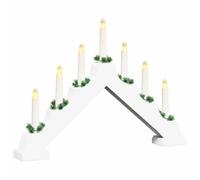 vidaXL Pont de bougie de Noël Blanc 39.5 x 5 x 29 cm Pin massif