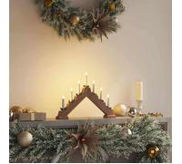 Pont de bougie de Noël Marron 39.5 x 5 x 29 cm Pin massif, Elégant porte-bougie en pin 42019701