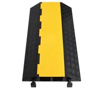 vidaXL Rampe de Protection de Câble avec 2 Canaux Protecteur de Fils Tuyaux Tubes Couvre-câble de Sol Cache-câble de Plancher 100 cm Caoutchouc