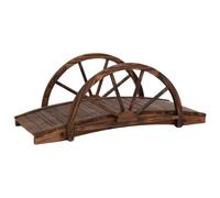 vidaXL Pont de Jardin avec Demi-Roue 99x50x38 cm Bois de Sapin Massif, Pont de Jardin en Bois, passerelle en Arc, Pont de Jardin décoratif