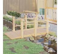 vidaXL Pont de jardin avec garde-corps 150x67x56cm bois massif épicéa 363355 Marron G