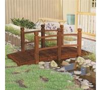 vidaXL Pont de jardin avec garde-corps 150x67x56cm bois massif épicéa 363356 Marron G