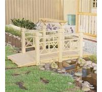 vidaXL Pont de jardin avec garde-corps 150x67x56cm bois massif épicéa 363359 Beige G