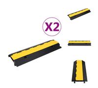 vidaXL Ponts de câbles avec 2 canaux 2 pcs. 100 cm caoutchouc - Panneaux de signalisation