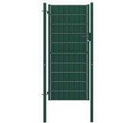 vidaXL Portail de clôture en PVC et acier 100 x 204 cm vert