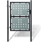vidaXL Portail de clôture noir à une porte 100x125 cm 141686