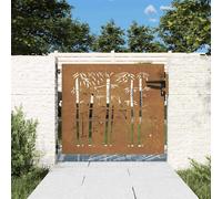 vidaXL Portail de jardin Portillon 85 x 75 cm Acier Corten design bambou