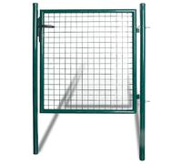 vidaXL Portail à porte simple Vert foncé