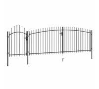 vidaXL Portail avec dessus en lance 5x2 m Noir