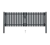 vidaXL Portail de clôture à double porte Acier 306x125 cm Anthracite
