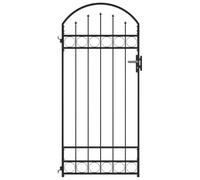 vidaXL Portail de Clôture ASSEN avec Dessus Arqué Porte de Clôture Portillon de Jardin Porte de Jardin Portillon de Patio Extérieur 89x200 cm Noir