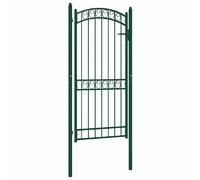 Vidaxl Portail De Clôture Avec Dessus Arqué Acier 100x200 Cm Vert