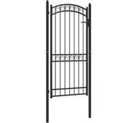 Vidaxl Portail De Clôture Avec Dessus Arqué Acier 100x200 Cm Noir