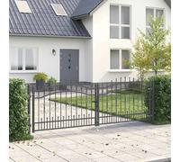 vidaXL Portail de clôture avec pointe KAMPEN 305 x 100 cm Acier Gris