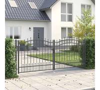 vidaXL Portail de clôture avec pointe KAMPEN 305 x 125 cm Acier Gris