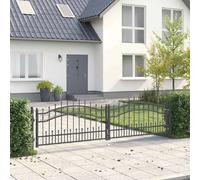 vidaXL Portail de clôture avec pointe KAMPEN 305 x 75 cm Acier Gris