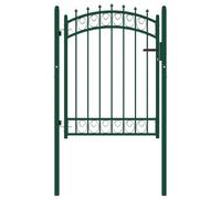 Vidaxl Portail De Clôture Avec Pointes Acier 100x125 Cm Vert
