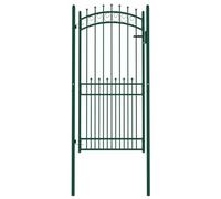 Vidaxl Portail De Clôture Avec Pointes Acier 100x200 Cm Vert
