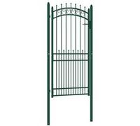 Vidaxl Portail De Clôture Avec Pointes Acier 100x200 Cm Vert