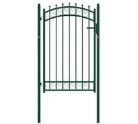 Vidaxl Portail De Clôture Avec Pointes Acier 100x150 Cm Vert