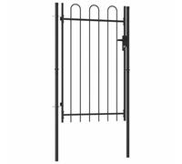 vidaXL Portillon simple arqué 1x1,5 m - Noir