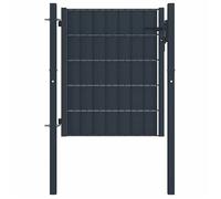 vidaXL Portail de clôture en PVC et acier 100 x 101 cm anthracite 145233