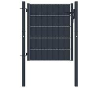 vidaXL Portail de clôture en PVC et acier 100x100 cm anthracite