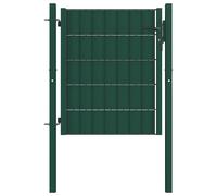 vidaXL Portail de clôture en PVC et acier 100x100 cm vert