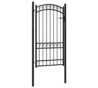 Vidaxl Portail De Clôture Avec Dessus Arqué Acier 100x175 Cm Noir