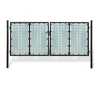 vidaXL Portail de clôture simple acier 300 x 175 cm - Noir