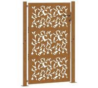 Porte de jardin acier résistant aux intempéries design feuilles, porte de clôture, porte extérieure, porte en métal, 4100966