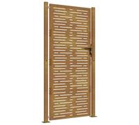 vidaXL Portail de Jardin, Portillon de Patio, Barrière de Sécurité, Porte d'Extérieure Terrasse, 100x175 cm Acier Corten Conception de Carré