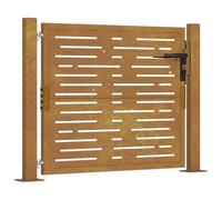 vidaXL Portail de jardin Portillon Barrière de Sécurité 100x75 cm Acier Corten Conception de Carré