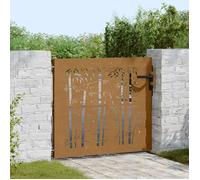 vidaXL Portail de jardin 85x100 cm Acier Corten design bambou