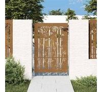 vidaXL Portail de jardin 85x150 cm acier corten design de bambou 153235 Marron G