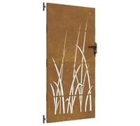 vidaXL Portail de jardin / Portillon de patio 85x200 cm Acier Corten motif herbe