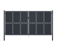 Portail de jardin - VIDAXL - Acier - 400 x 175 cm - Anthracite - Battant Gris G