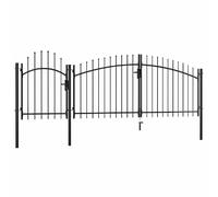 Portail de jardin - vidaXL - 2,25 x 4 m - Acier enduit de poudre - Noir - Battant Noir G