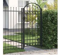 vidaXL Portail avec dessus arqué 100x250 cm Noir