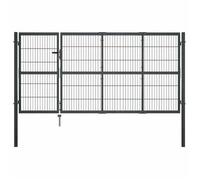 vidaXL Portail de jardin avec poteaux en acier 350 x 120 cm anthracite 144400