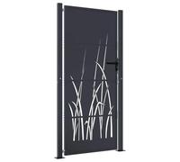 vidaXL Portail de jardin – Portillon verrouillable, acier, conception d'herbe anthracite 100x175 cm