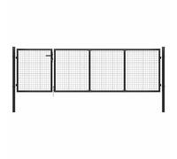 vidaXL Portail de jardin en acier 350 x 100 cm anthracite