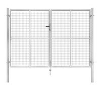 vidaXL Portail de jardin en acier galvanisé 300 x 175 cm argent 144765